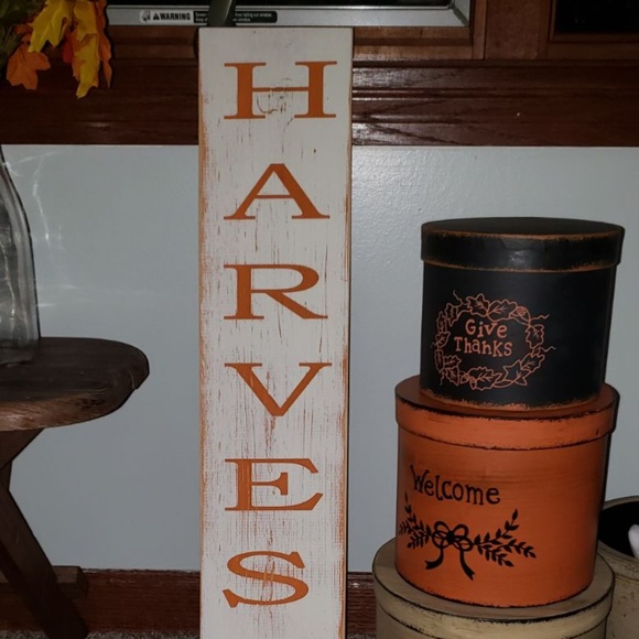 Handmade Other - 🍁 NEW HARVEST Farmhouse Primitive Wooden Sign 🍁